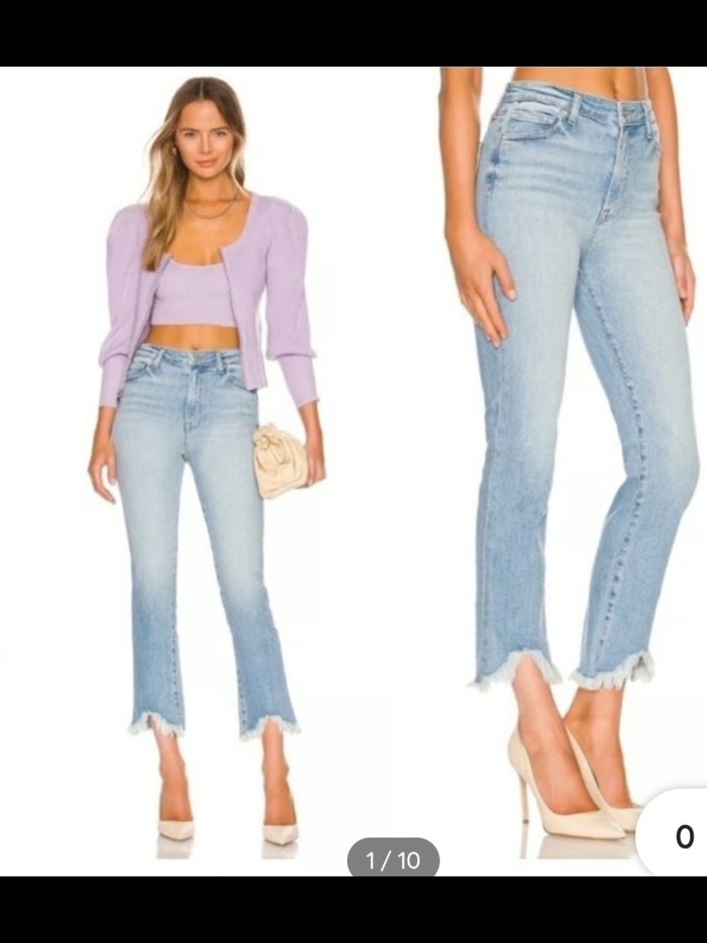 Jonathan Simkhai River Straight Leg Frayed Hem Cropped Jeans